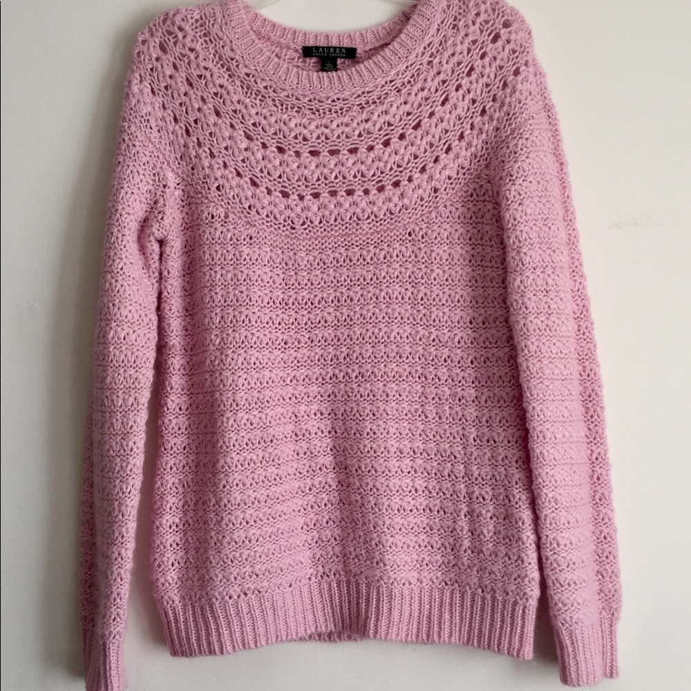 Lauren Ralph Lauren Pink Knit Crew Pullover NWT